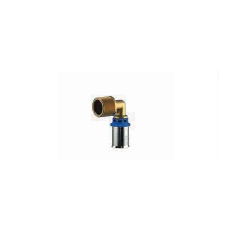 Gomito press-fitting metal M filettato
